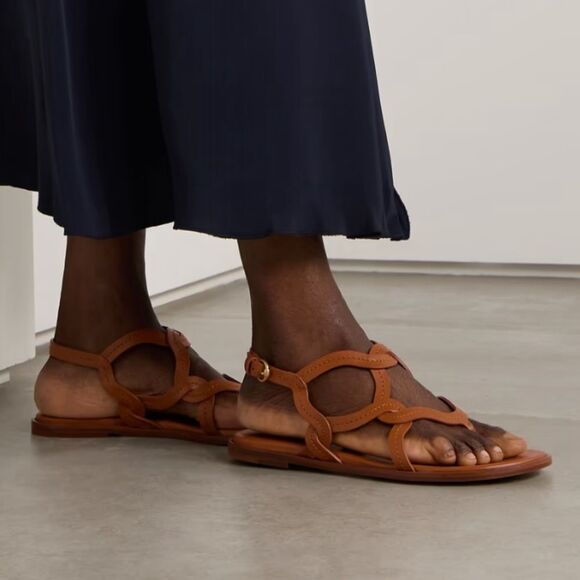 Gianvito Rossi Amalfi Leather Sandals Size 11 - Picture 1 of 13